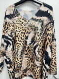 POCLEO Italian Cozy Animal Print Sweater One Size