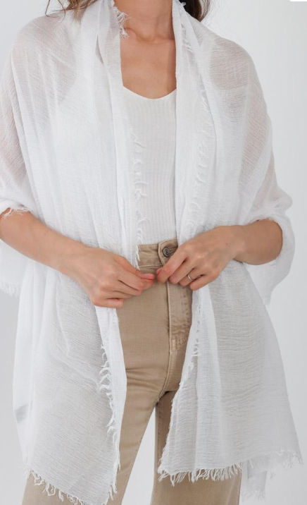 012 Italian Soft White Bamboo Spring Scarf LOOWIE