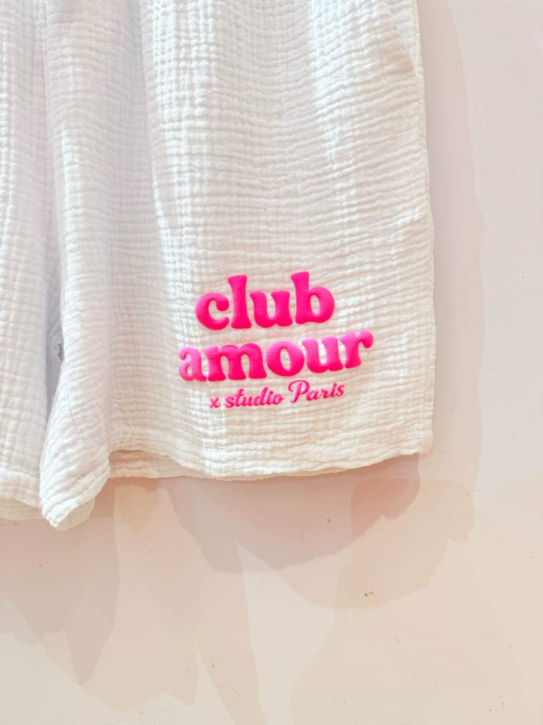IV26125WH Gauze Cotton Love Club Shorts Plus Size White