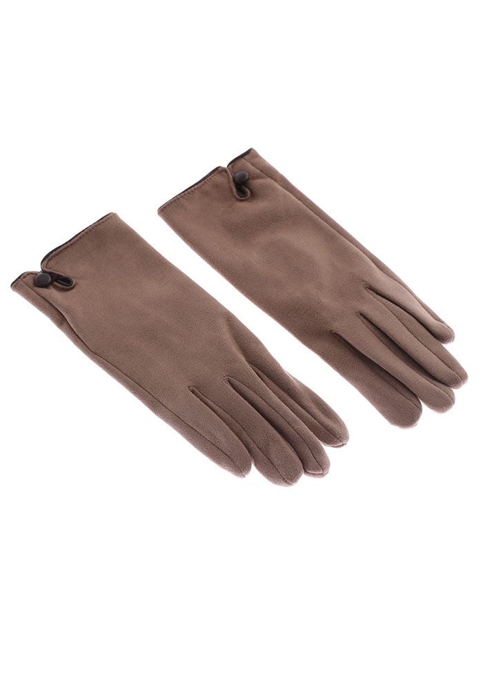 JA362 Taupe Faux Suede Gloves