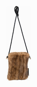 JA424 Taupe Faux Fur Phone Bag