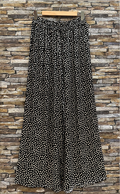 ESSPBW Black Polka Dot Wide-Leg Pants with Pockets