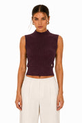 LURTS10 Purple Ribbed Turtleneck Sweater