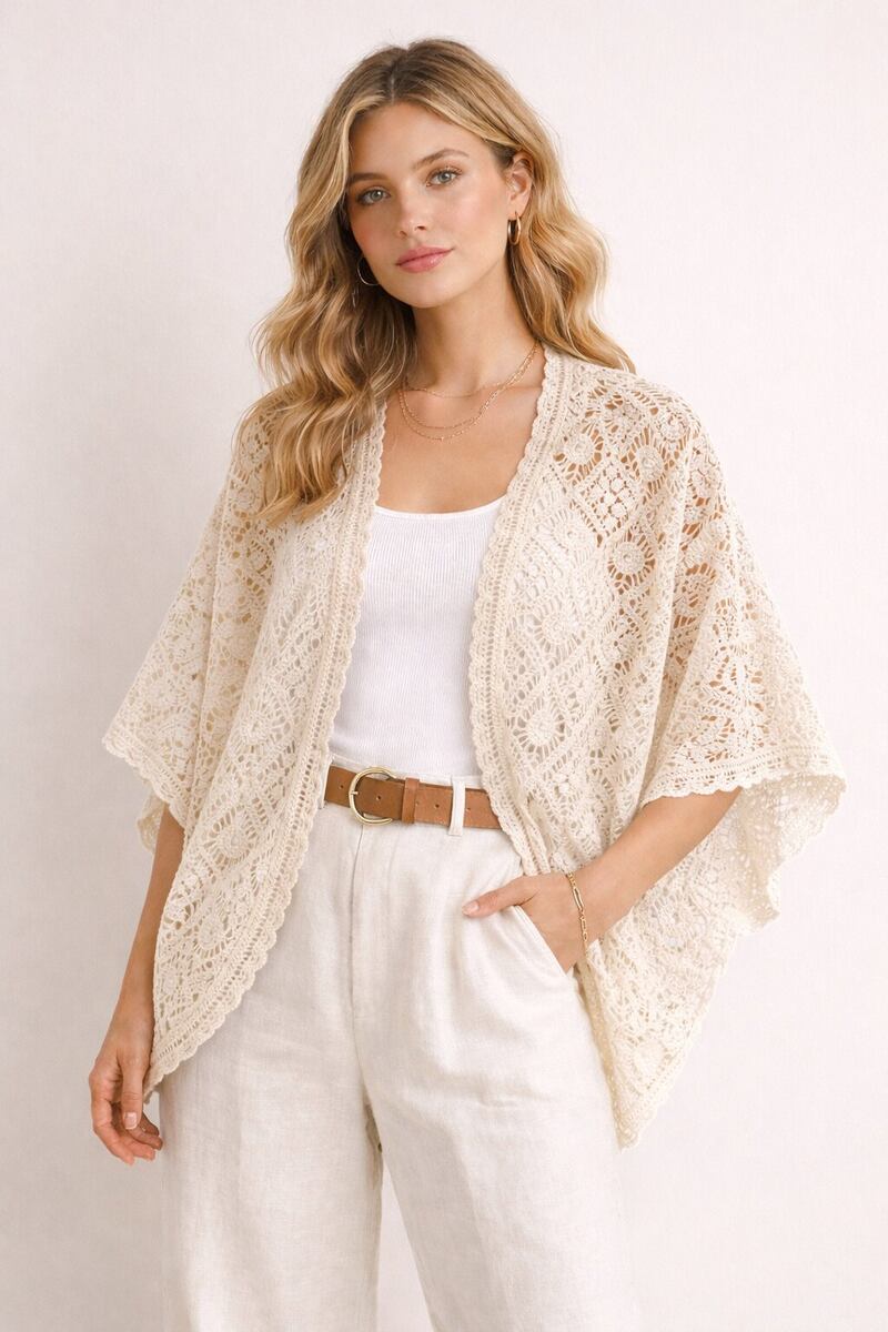 LUPC Premium Crochet Cardigan Cotton One Size S/M