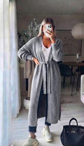 ESTXC5 Gray Extra Long Cardigan