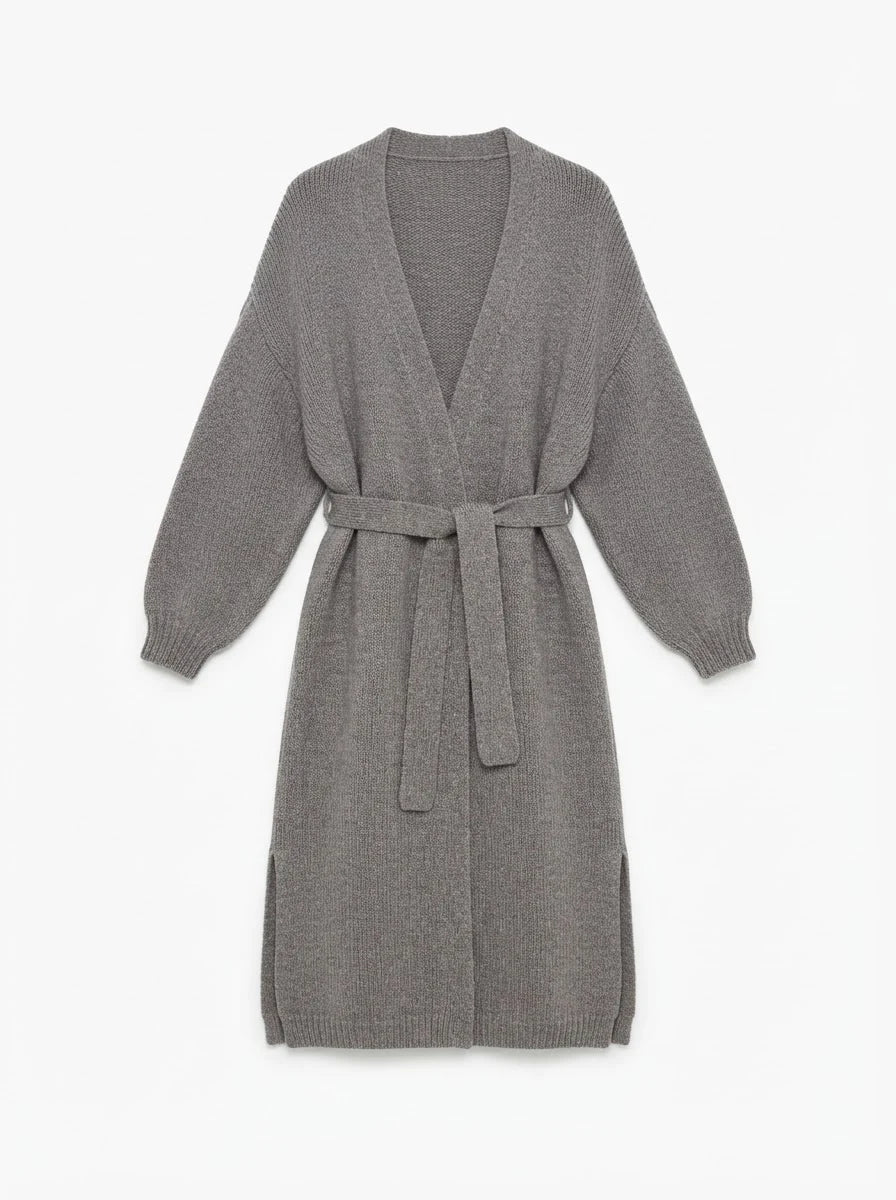 ESTXC5 Gray Extra Long Cardigan