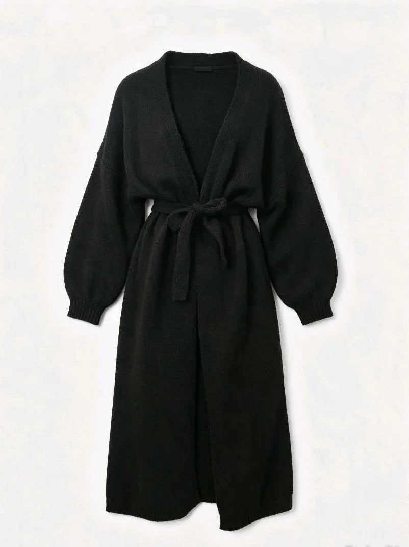 ESTXC2 Black Extra Long Cardigan