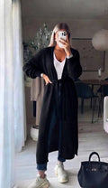 ESTXC2 Black Extra Long Cardigan