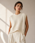 LUBXC5 Ecru Boxy Knit Vest