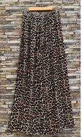 ESSPAL Leopard Print Wide-Leg Pants with Pockets Viscose