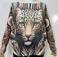 ZBX47 One Size Black Animal  Printed Sweater LOOWIE