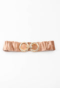 MARVDR Ruched Velvet Double-Ring Elastic Belt - Taupe