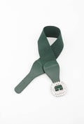 MACSB Crystal Square Buckle Elastic Belt - Green