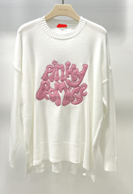 313 White Knitted Sweater Cozy Sweater One Size LOOWIE