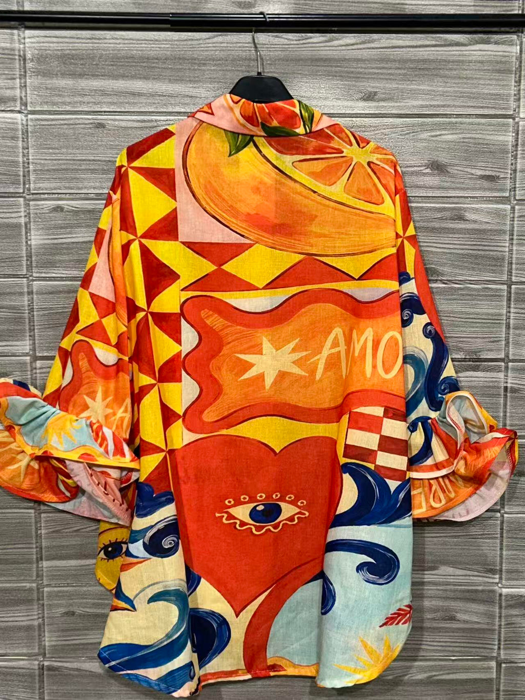 ZOSH12WH Amore Pop Print Shirt White