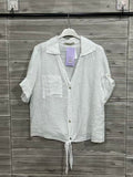ZOPLSH2WH Pure Linen Pocket Shirt White