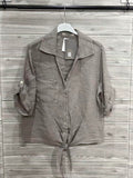 ZOPLSH2TP Pure Linen Pocket Shirt Taupe