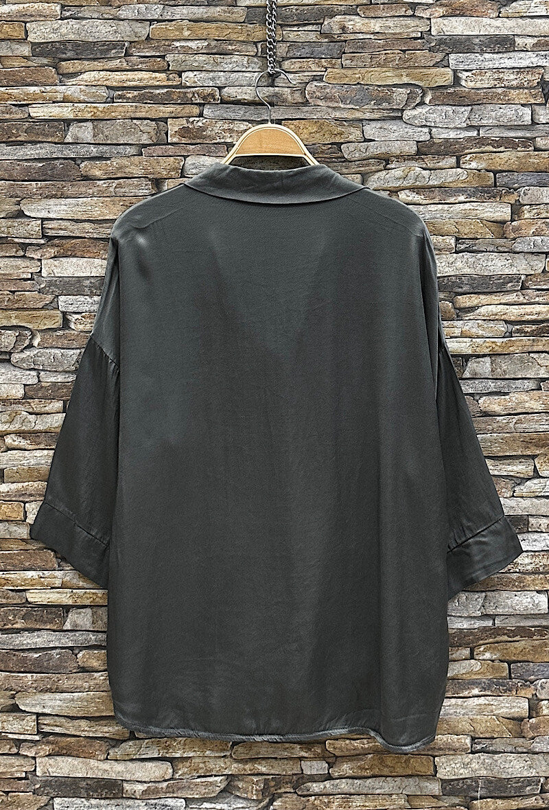 EL3 Charcoal Satin Shirt