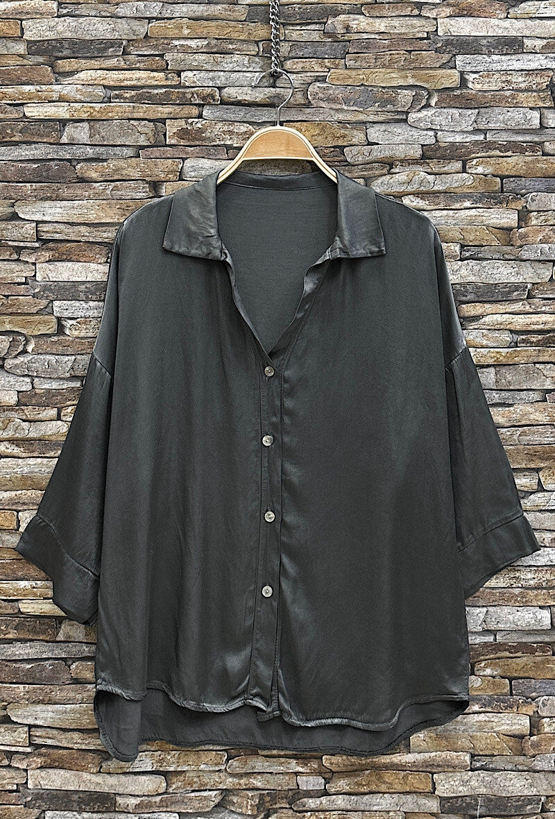 EL3 Charcoal Satin Shirt