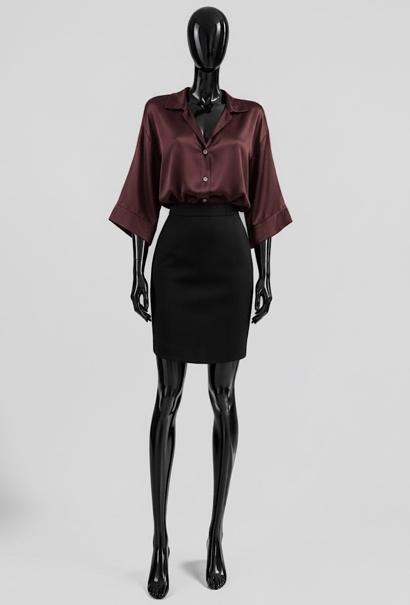 EL1 Burgundy Satin Shirt