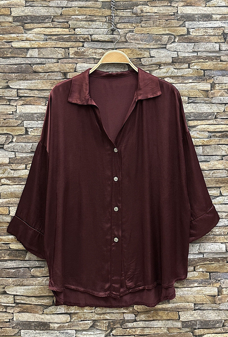 EL1 Burgundy Satin Shirt