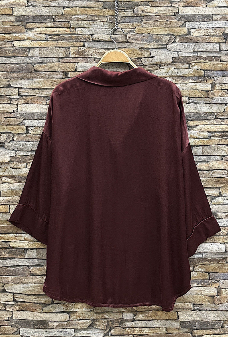 EL1 Burgundy Satin Shirt