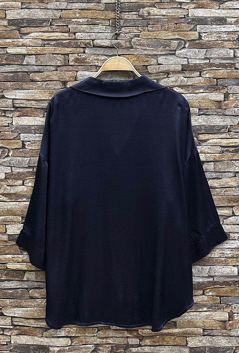 EL5 Navy Satin Shirt