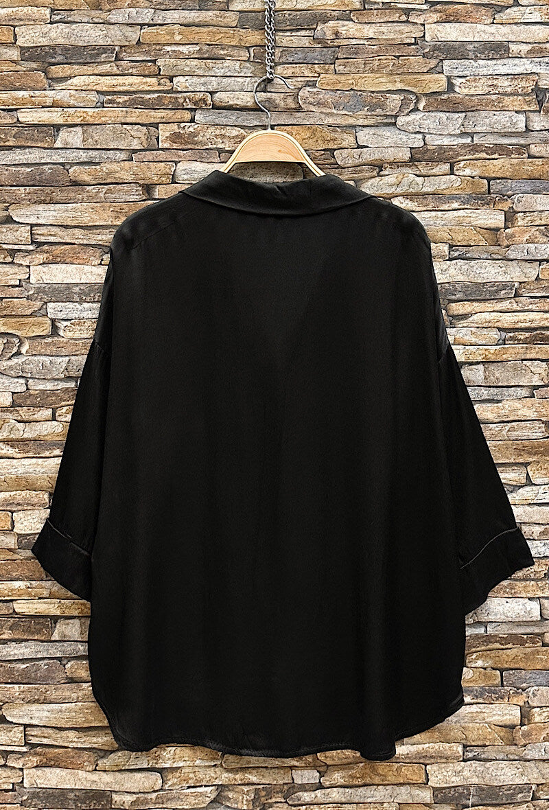 EL2 Black Satin Shirt