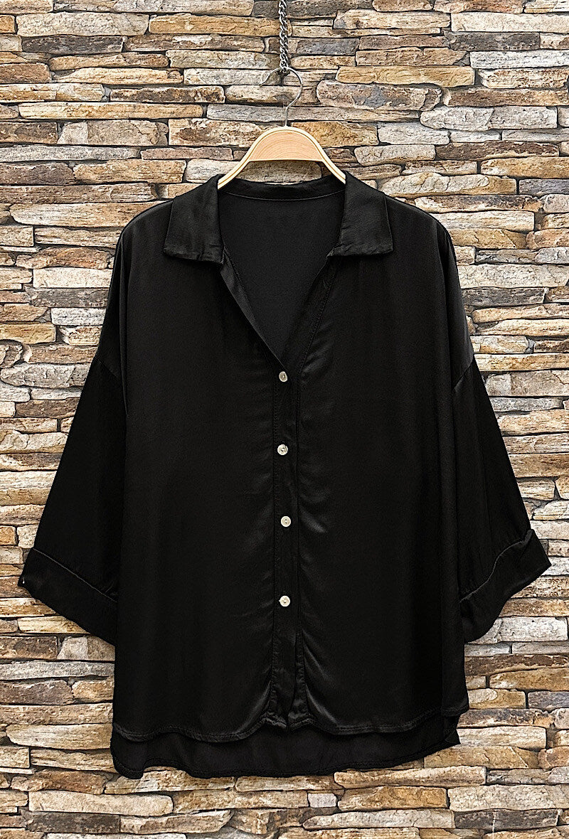 EL2 Black Satin Shirt