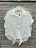 ZOPLSH3WH Pure Linen Short Sleeve Shirt White