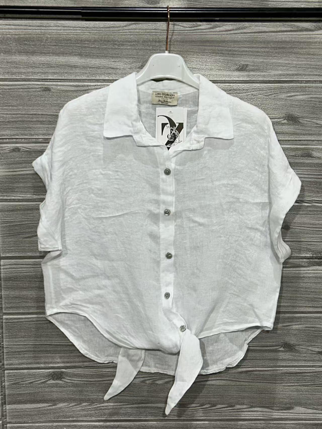 ZOPLSH3WH Pure Linen Short Sleeve Shirt White