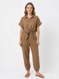 ZOPLSH3CM Pure Linen Short Sleeve Shirt Caramel