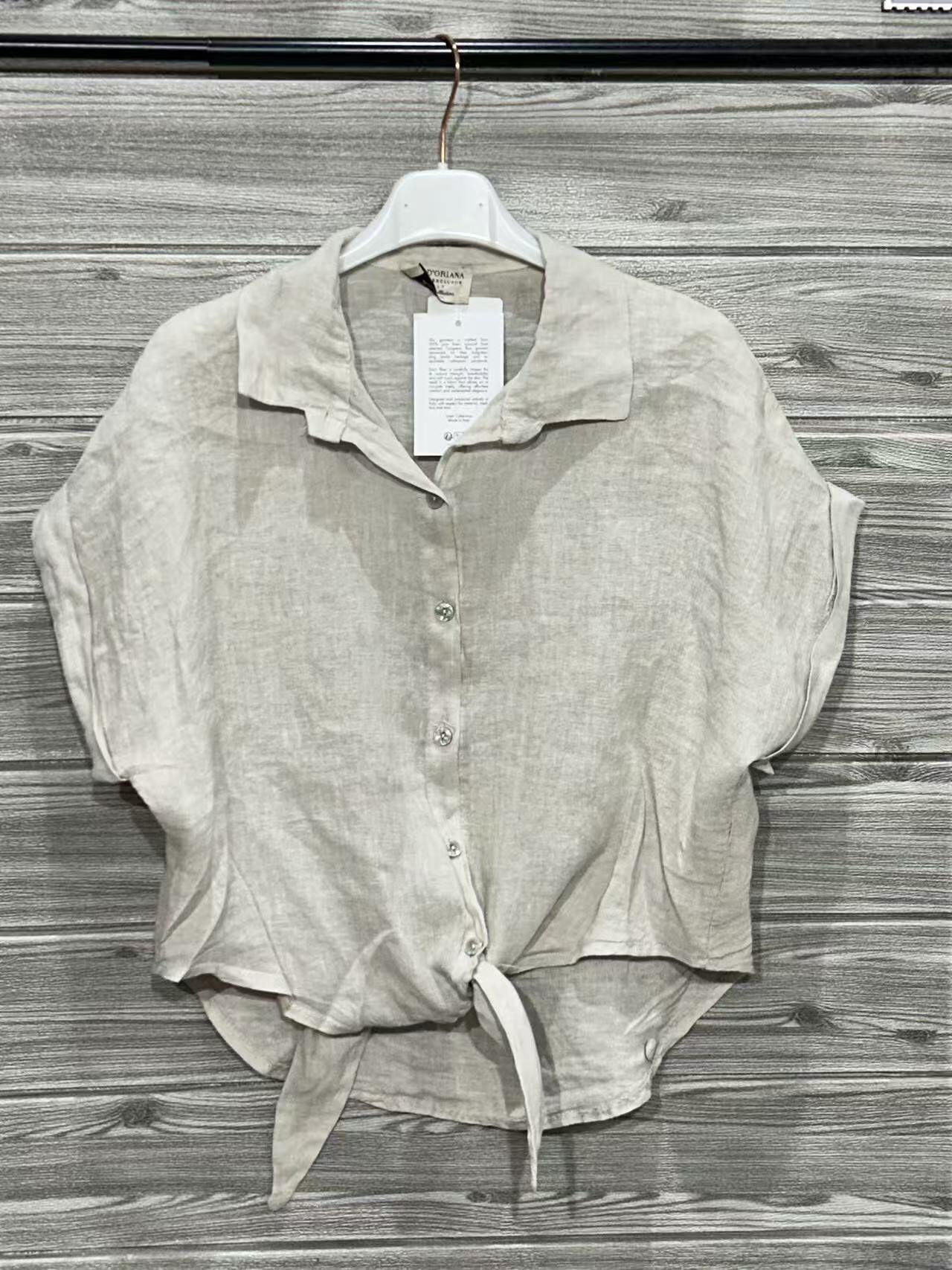 ZOPLSH3EC Pure Linen Short Sleeve Shirt Ecru