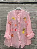 ZOPSIPCBL Printed Shirt In Pure Cotton Blush