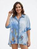 ZOPTSSB Printed Tencel Shirt Sky Blue