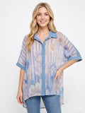 ZOPTSLB Printed Tencel Shirt Light Blue