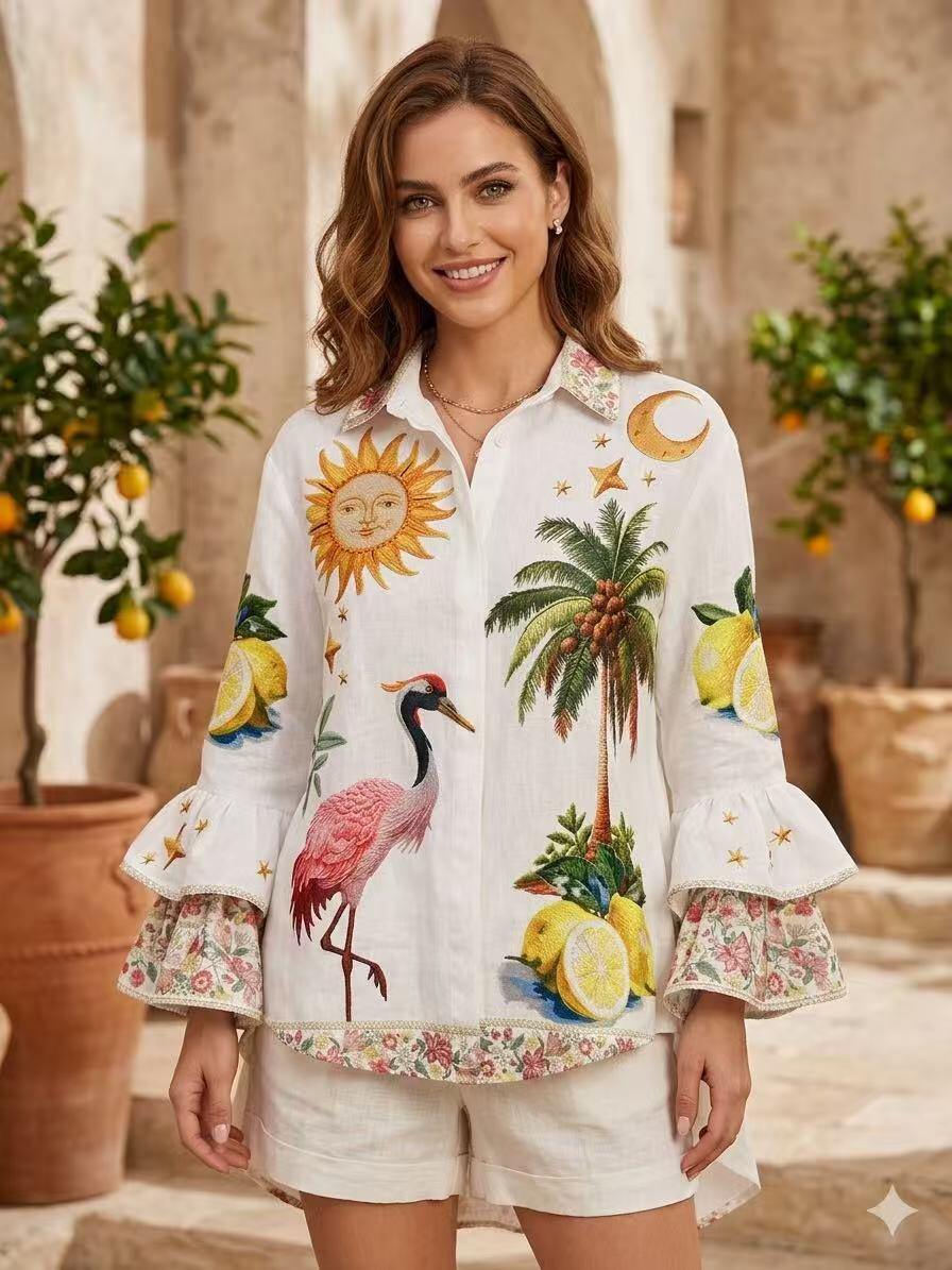 ZOPS7WH Printed Shirt White