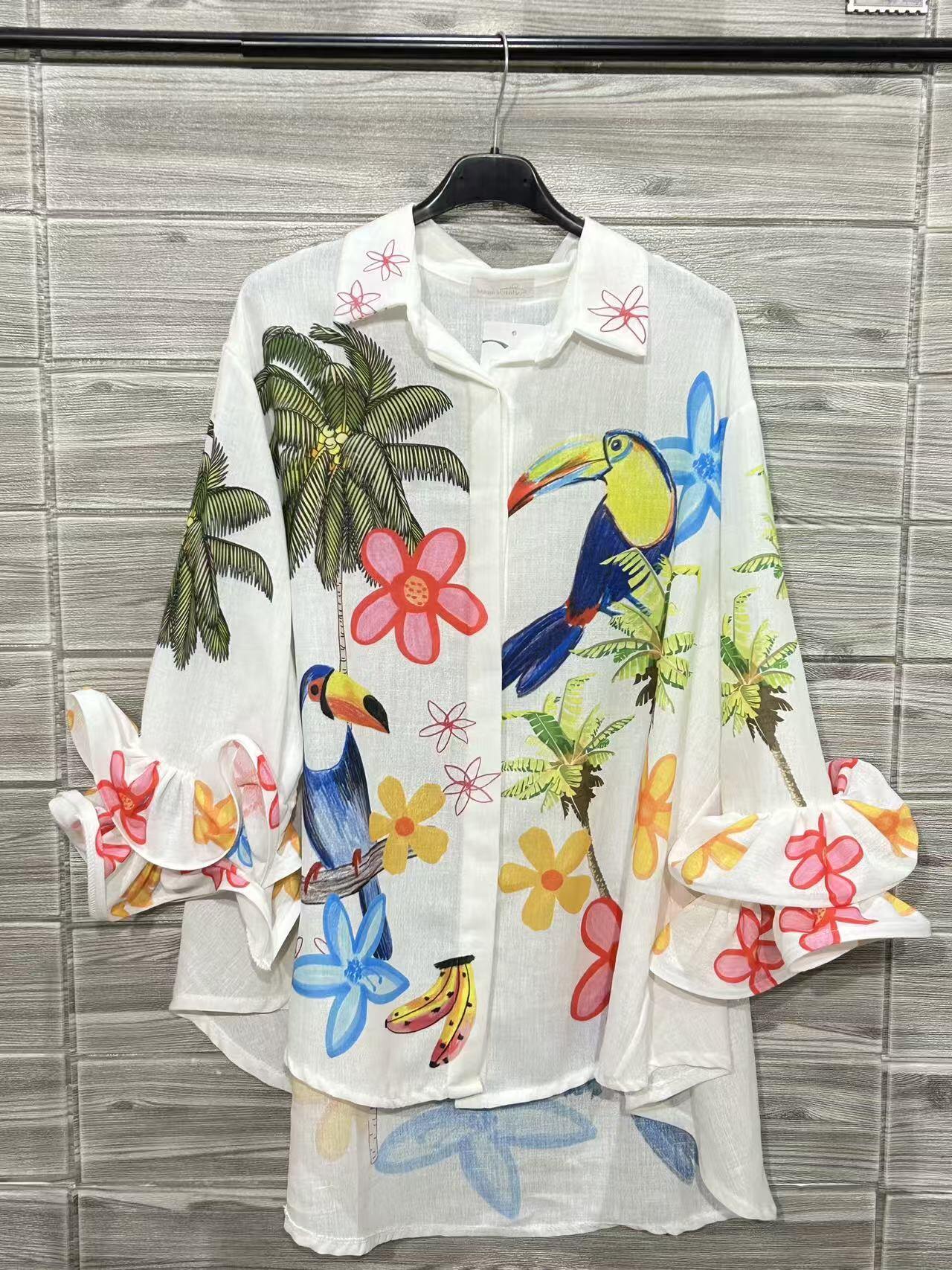 ZOPS6WH Printed Shirt White