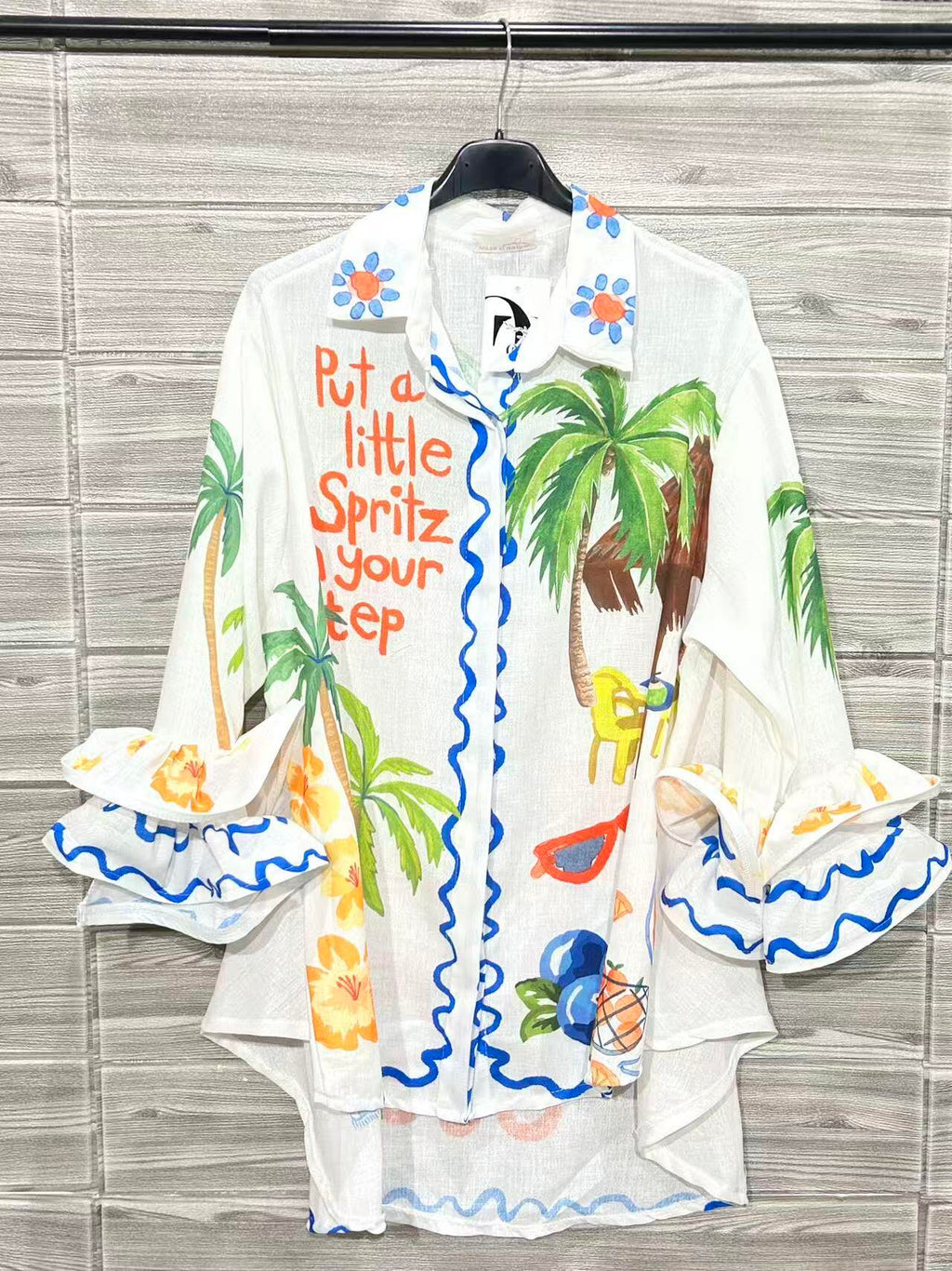 ZOPSWH Printed Shirt White