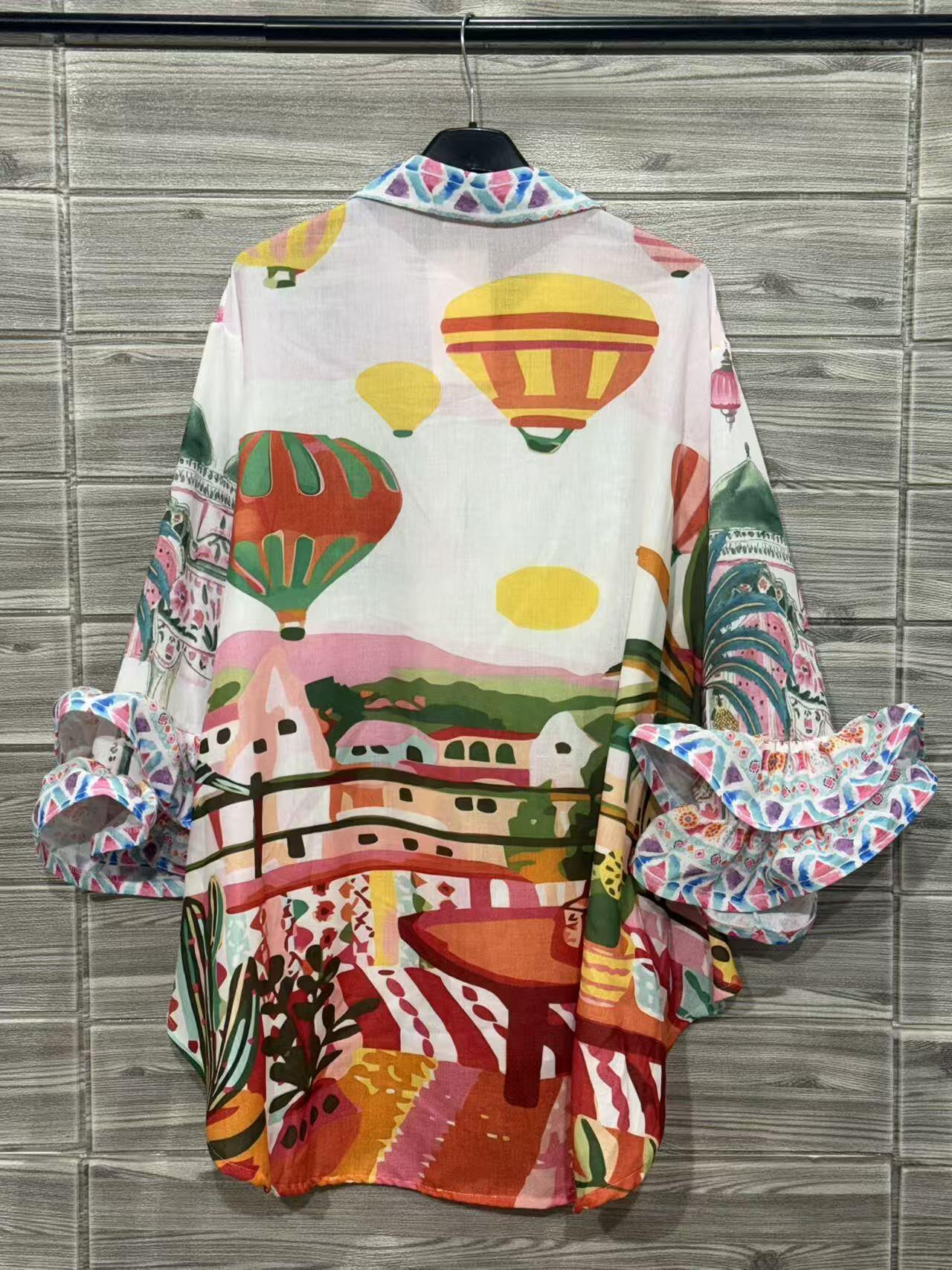 ZOSH1WH Floral Mixed Print Shirt White