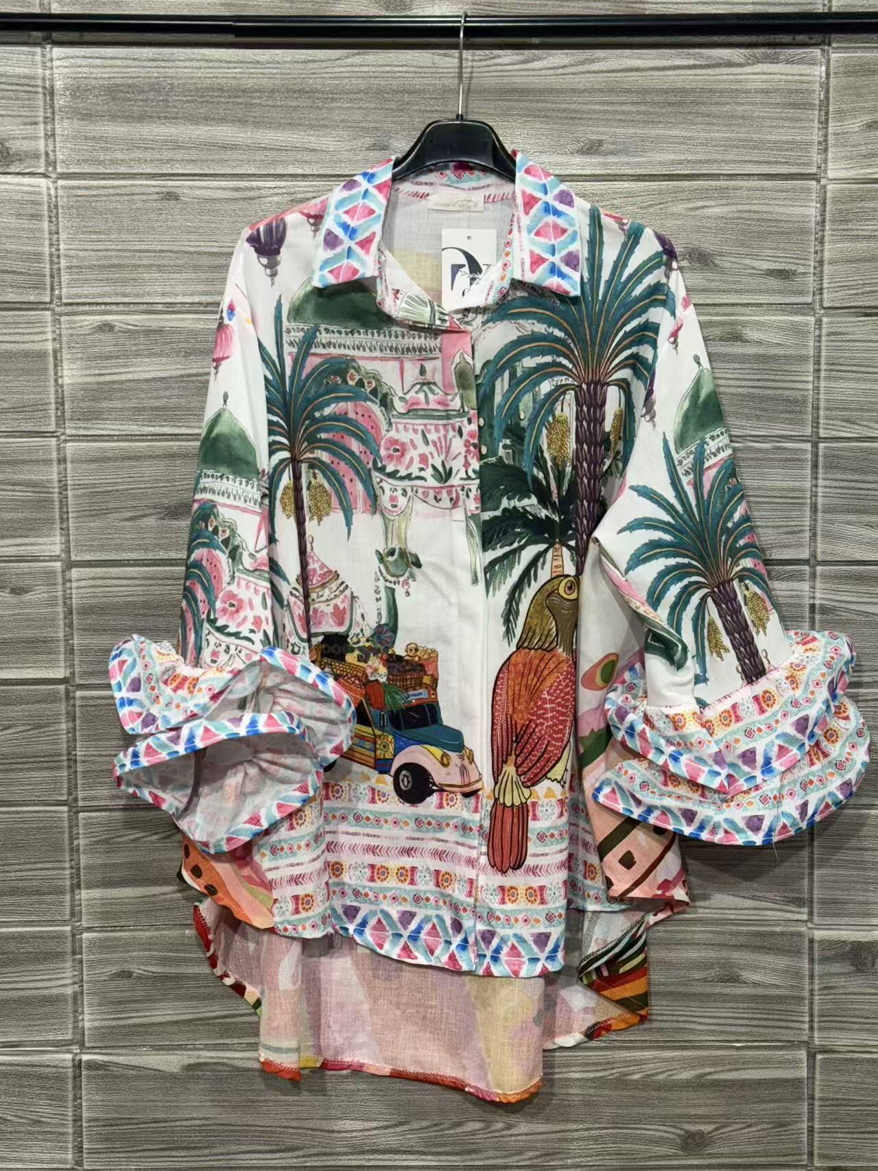 ZOSH1WH Floral Mixed Print Shirt White