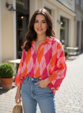 ZOPB4BL Printed Blouse Blush