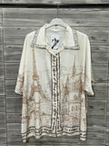 ZOPCSIV Paris Print Shirt Ivory