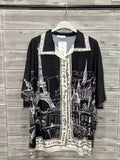 ZOPCSBK Paris Print Shirt Black