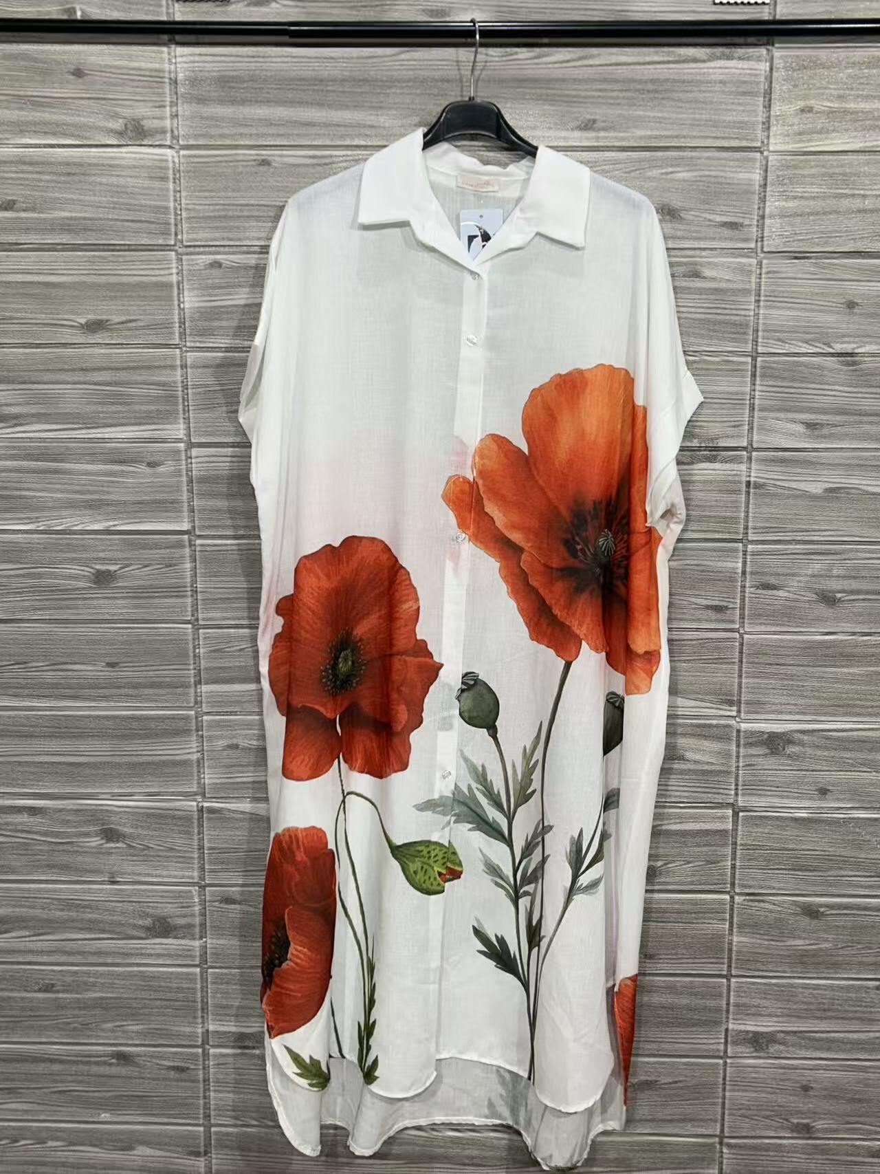 ZOLPS3WH Long Printed Shirt White