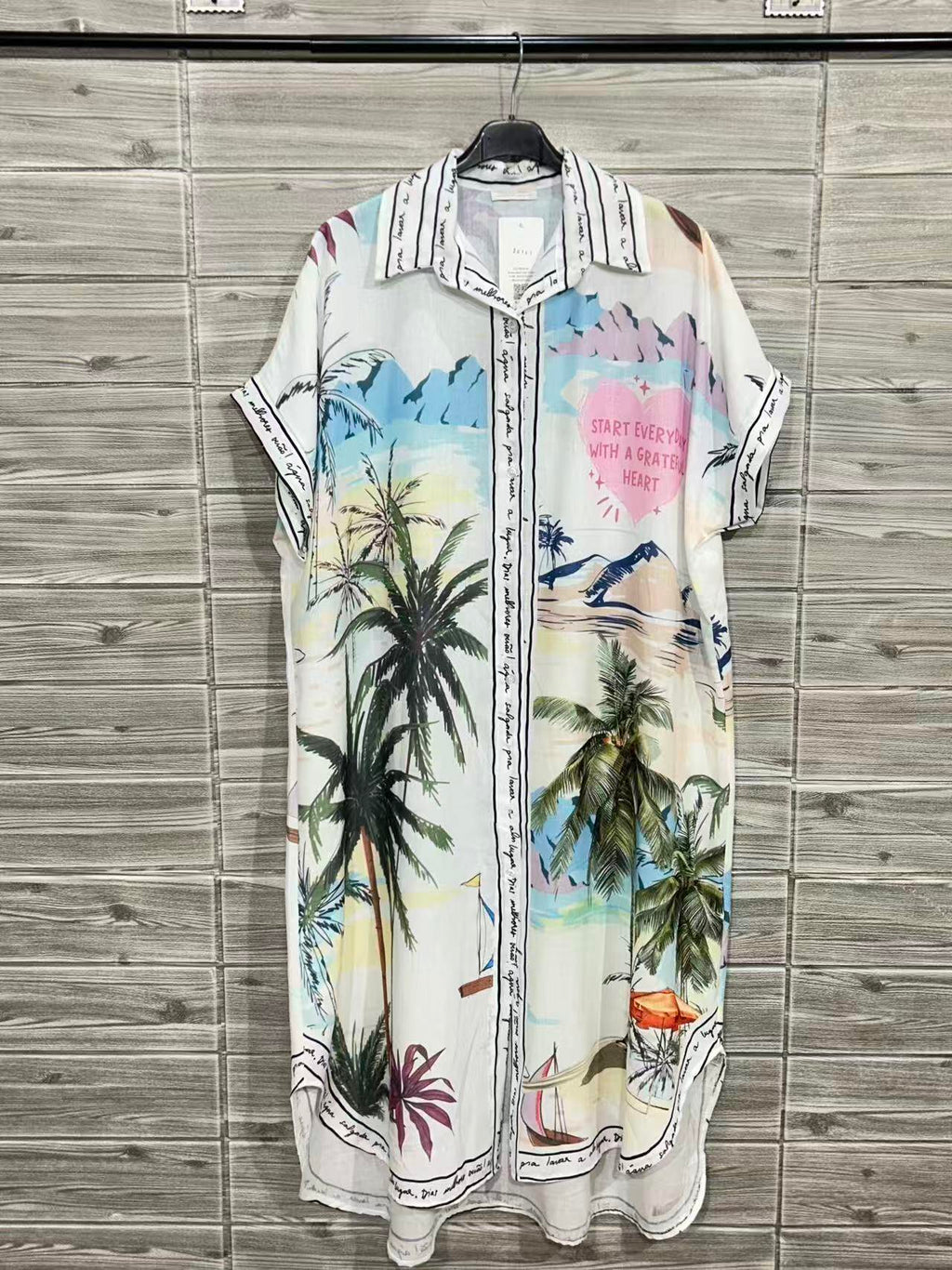 ZOLPS2WH Long Printed Shirt White