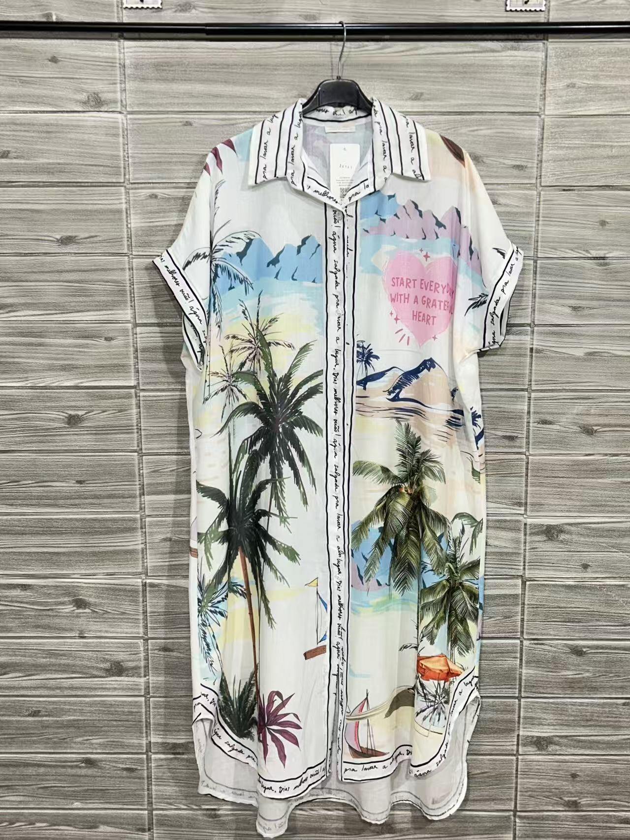 ZOLPS2WH Long Printed Shirt White