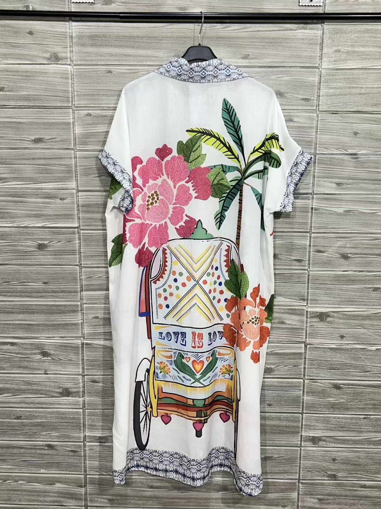 ZOLPSWH Long Printed Shirt White