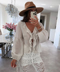 ESTCBBE Buttoned Cotton Blouse Beige