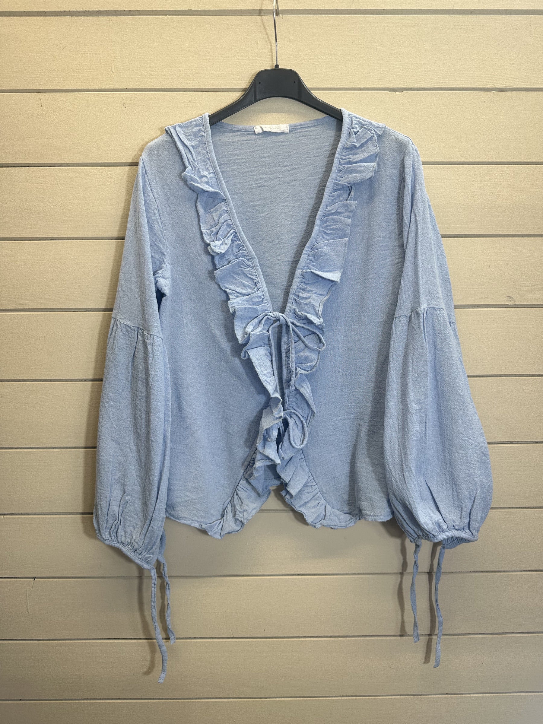 ESTCBLB Buttoned Cotton Blouse Light Blue